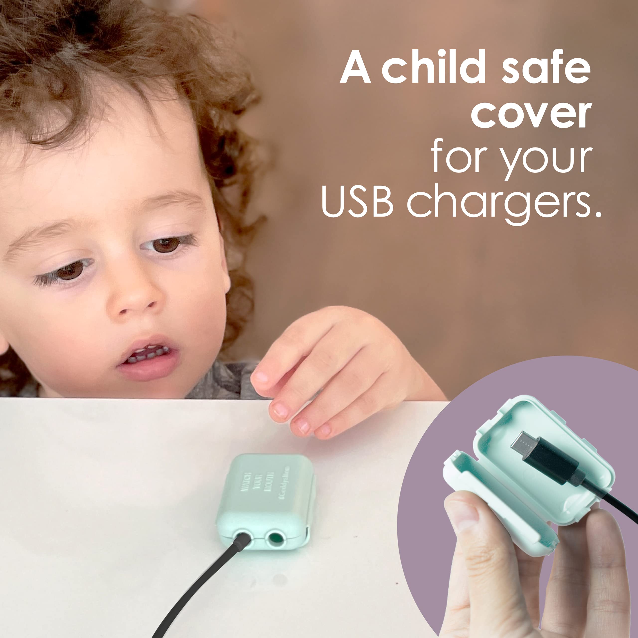 Geddy's Mom Watch Your Mouth clip mechanism demonstrates easy snap-and-go charging