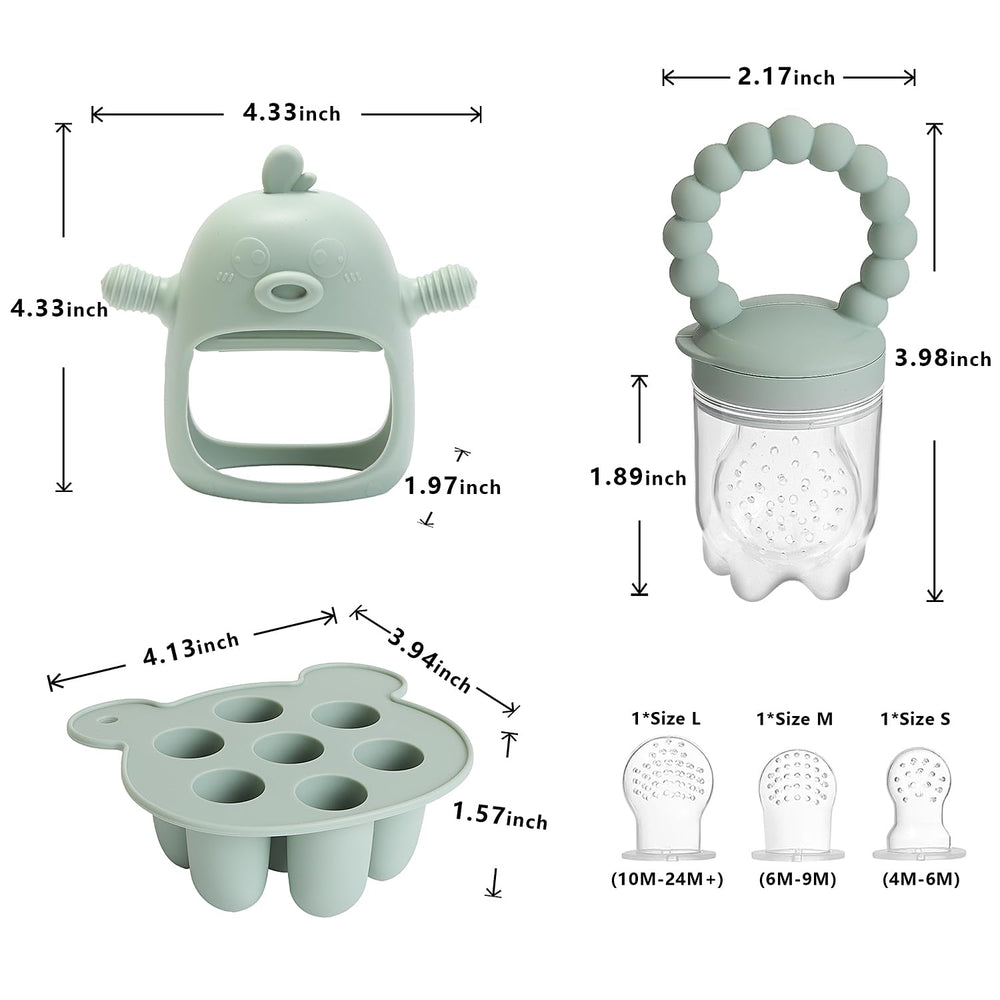 Gedebey baby teether features a grasp-friendly stem for tiny hands