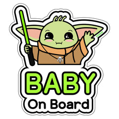 GEEKBEAR Baby on Board Alien Boy sticker closeup shows clear visibility for driver awareness
