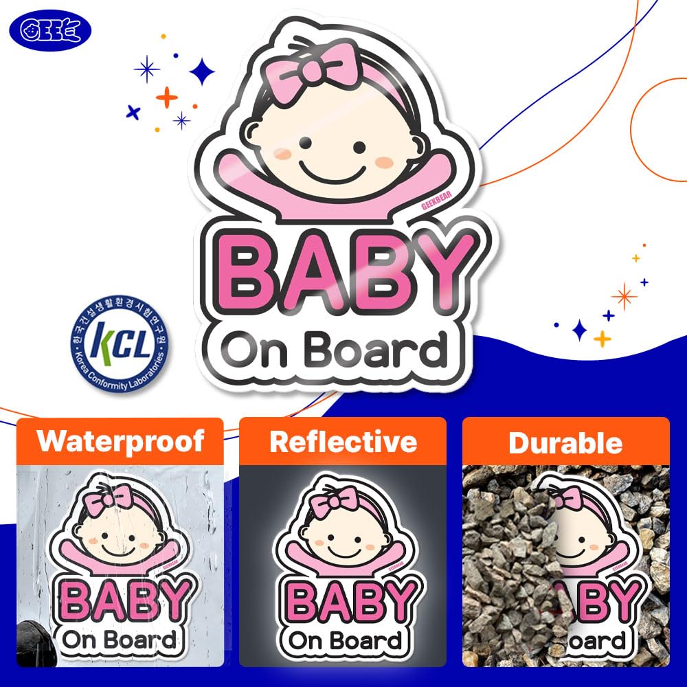 GEEKBEAR Baby on Board Alien Boy sticker easy installation saves time and hassle
