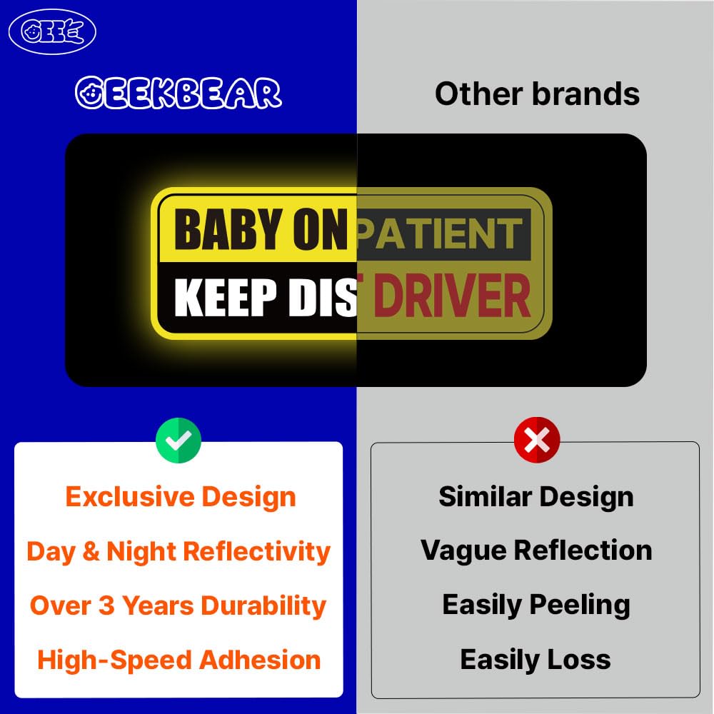 GEEKBEAR Baby on Board magnet easy installation and transfer between cars