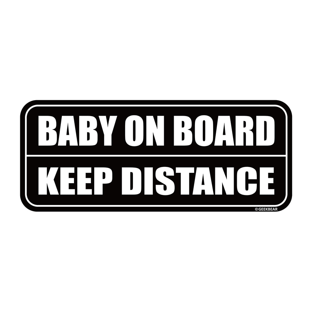 GEEKBEAR Baby on Board magnet with reflective surface boosts nighttime visibility for safer driving.