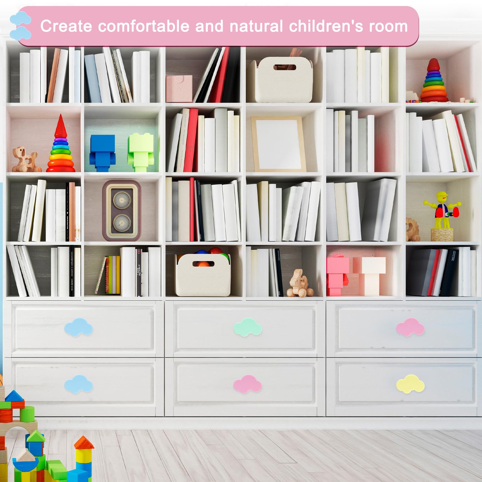 Geelin 12-pack silicone cloud knobs with screws for quick dresser updates.