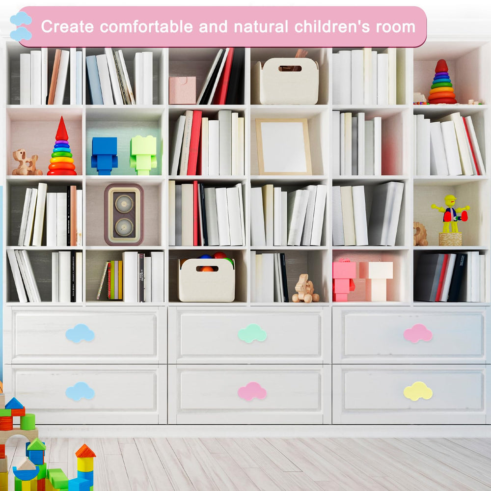 Geelin 12-pack silicone cloud knobs with screws for quick dresser updates.