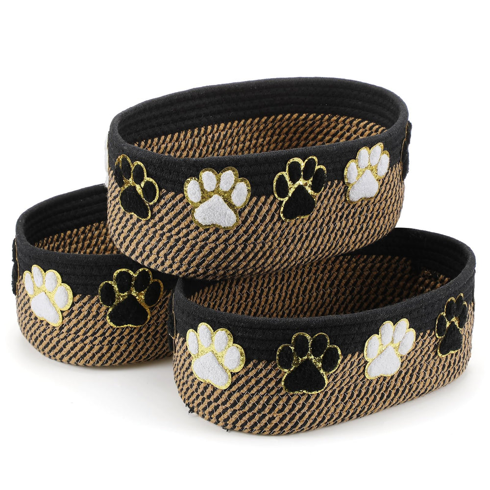 Geelin dog toy basket with paw design for playful storage