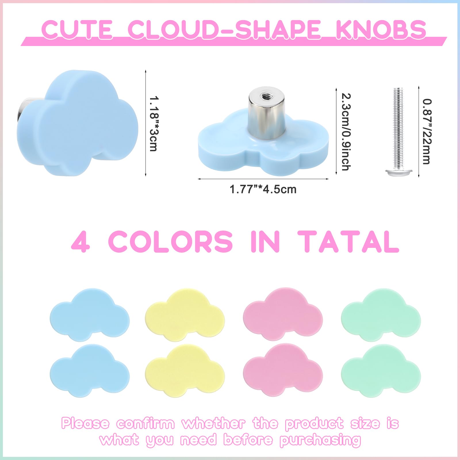 Geelin silicone cloud knob blue, soft texture for kid-friendly drawers and dressers.