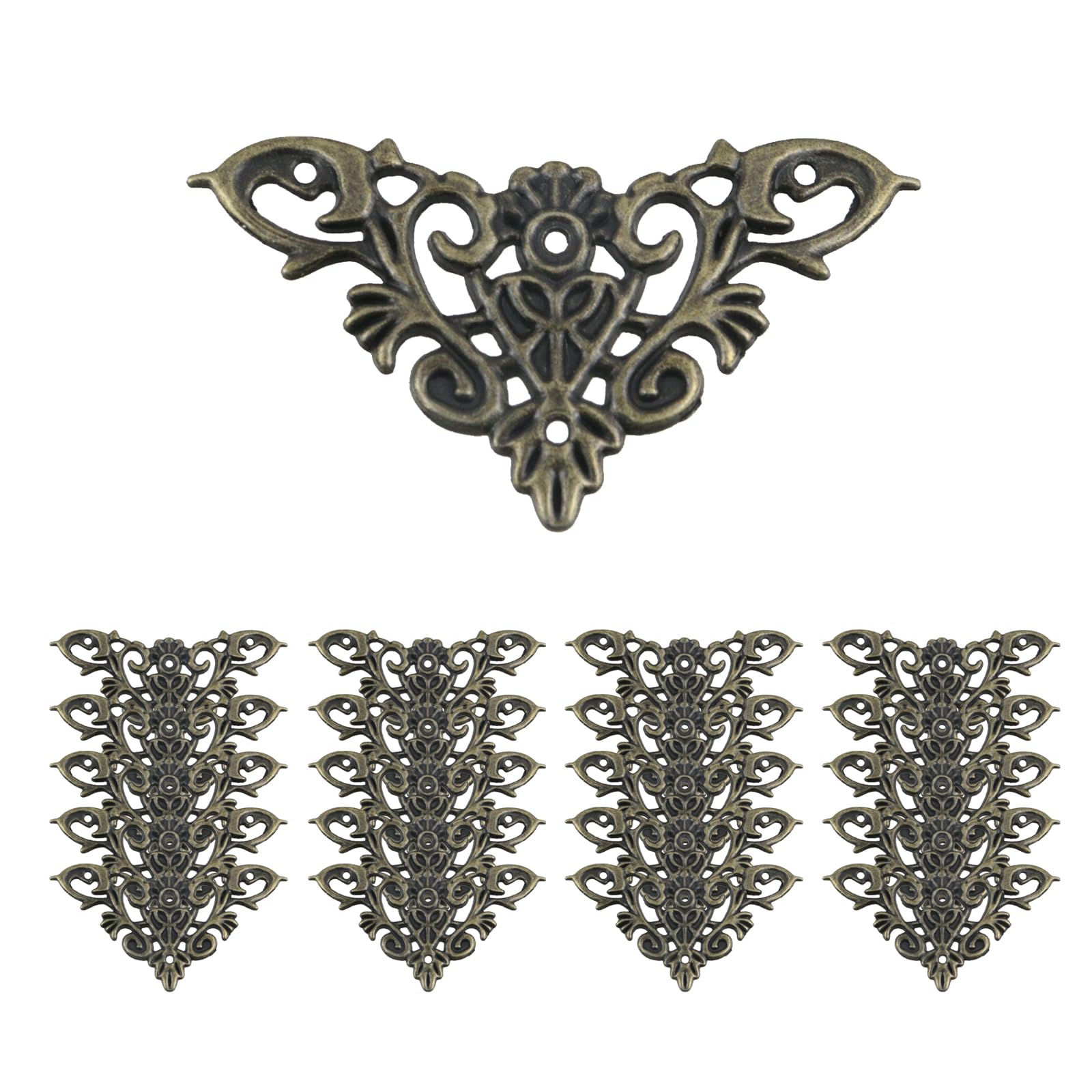 Geesatis antique bronze corner protector closeup showing ornate detailing and sturdy iron build