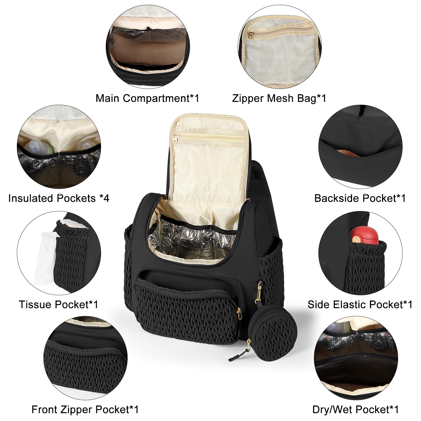 Geestock diaper bag small backpack includes changing pad for quick diaper changes on the go