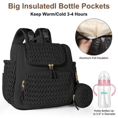 Geestock diaper bag small backpack featuring insulated bottle pockets for temperature-controlled feeds