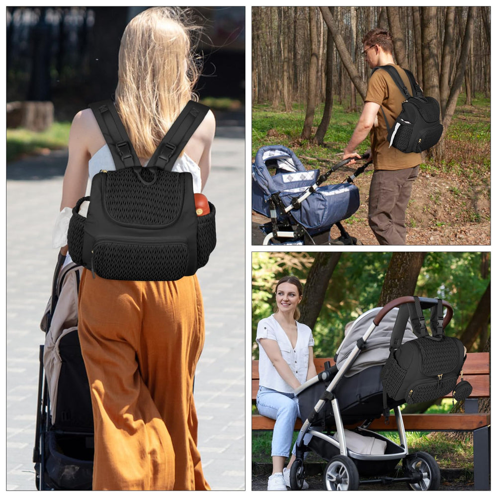Geestock diaper bag small backpack versatile travel bag for parents on the move