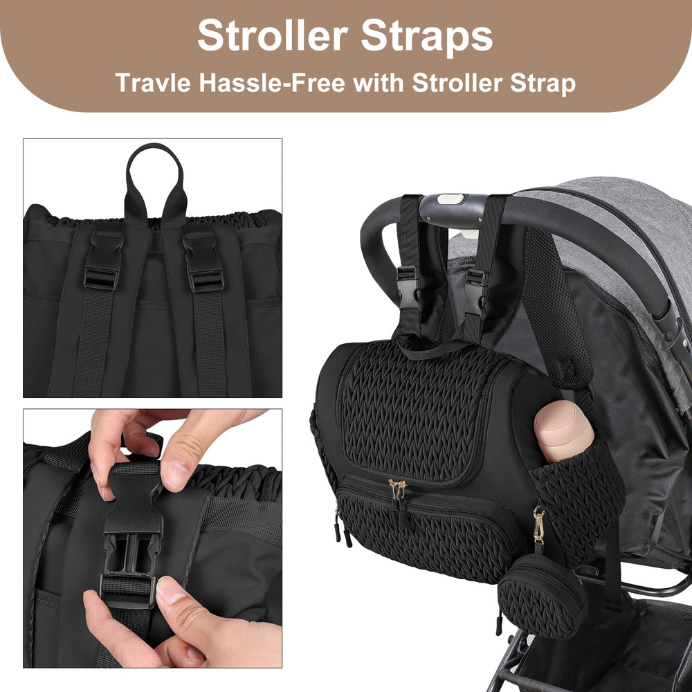 Geestock diaper bag small backpack with pacifier case for organized pacifiers during errands