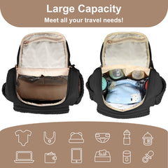 Geestock diaper bag small backpack showing stroller straps for hands-free outings with infant