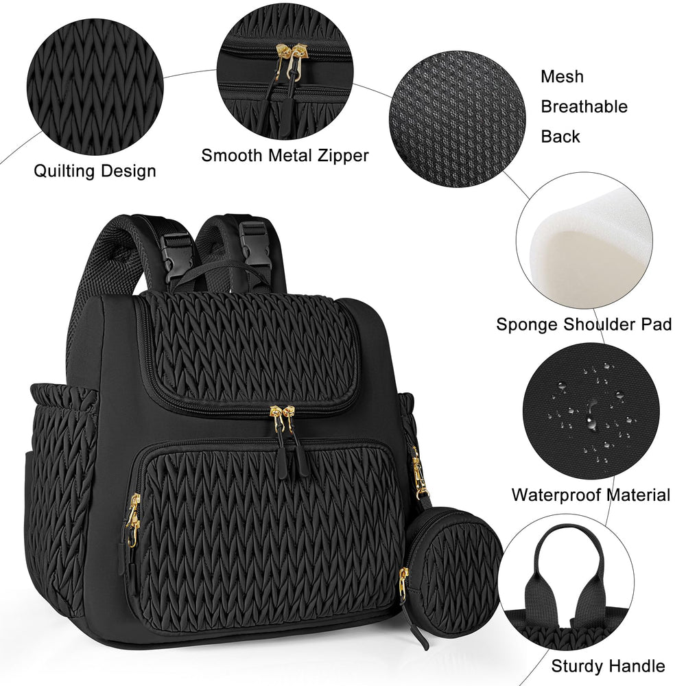 Geestock diaper bag small backpack with wet/dry pocket for tidy separation of items