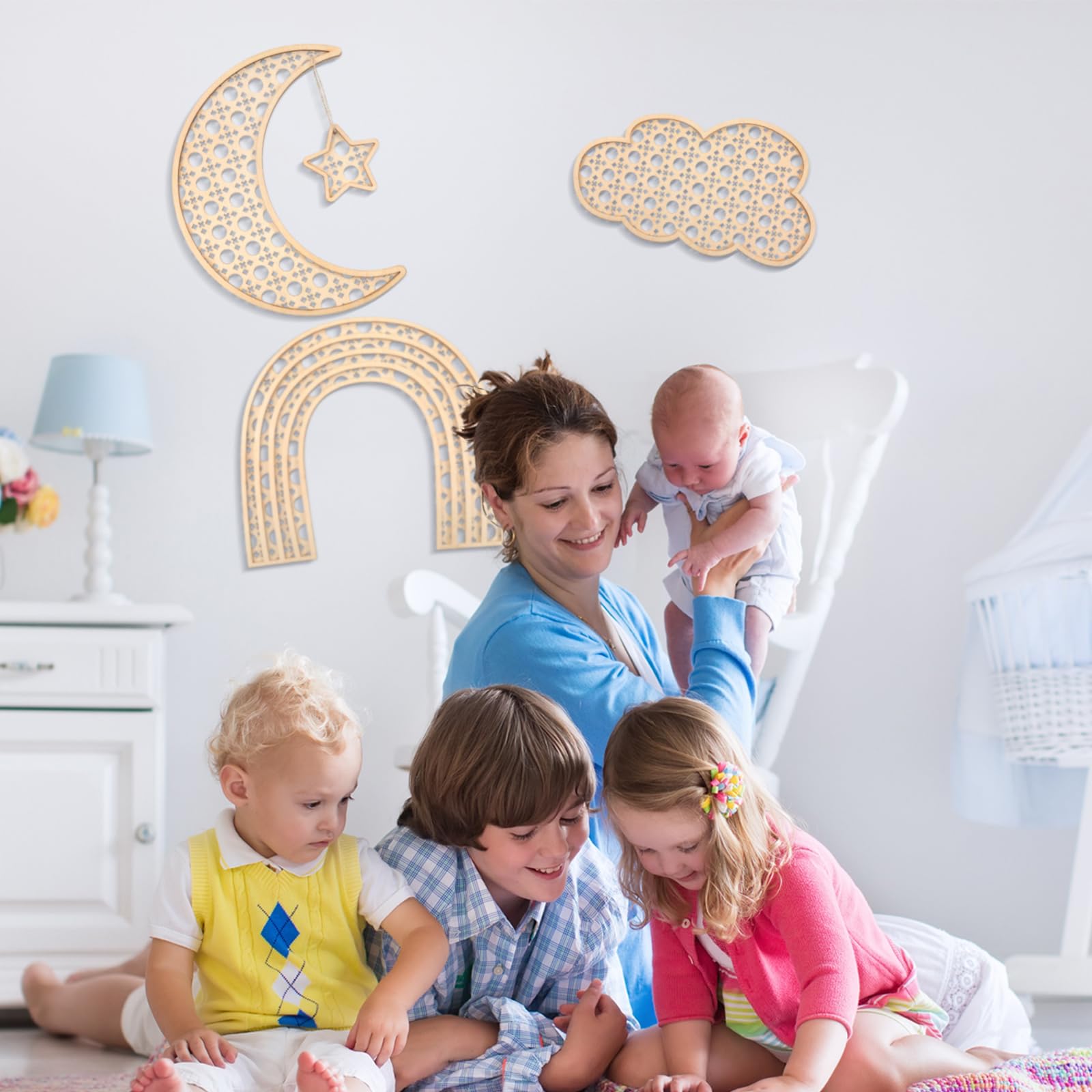 Geetery wooden wall accents pair well with bedrooms, living rooms, or classrooms.
