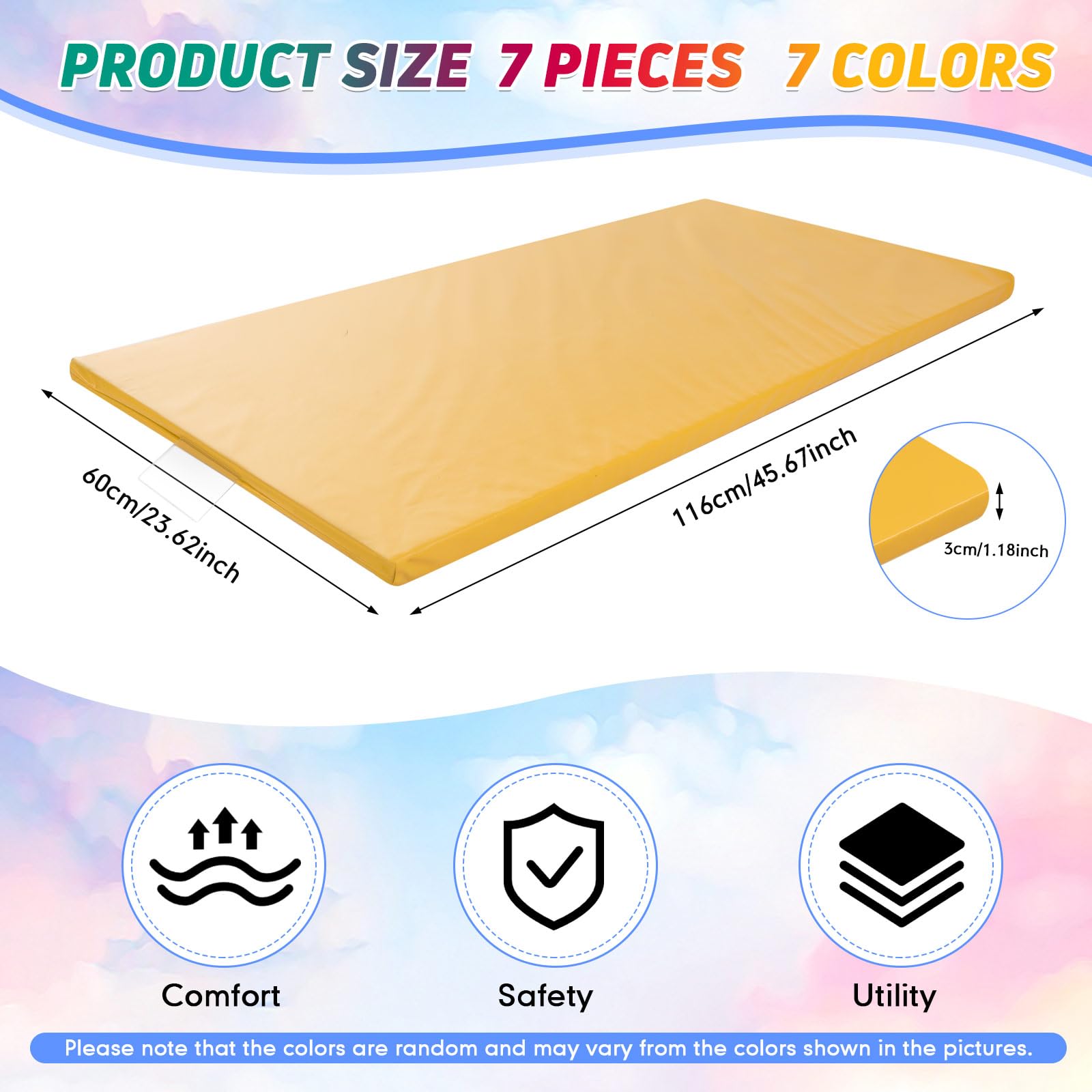 Geetery rest mats show assorted bright colors for classroom fun.