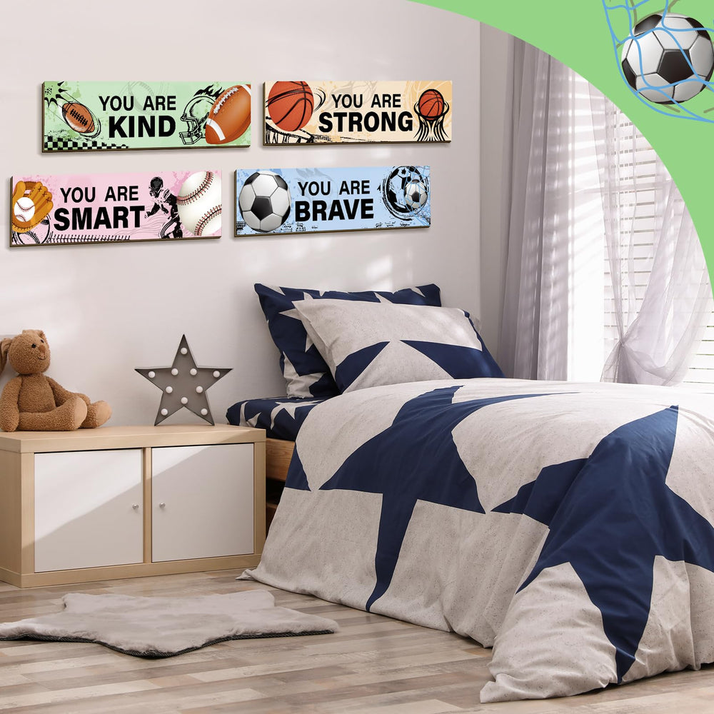 Geetery playroom wall art on wooden signs for study corners