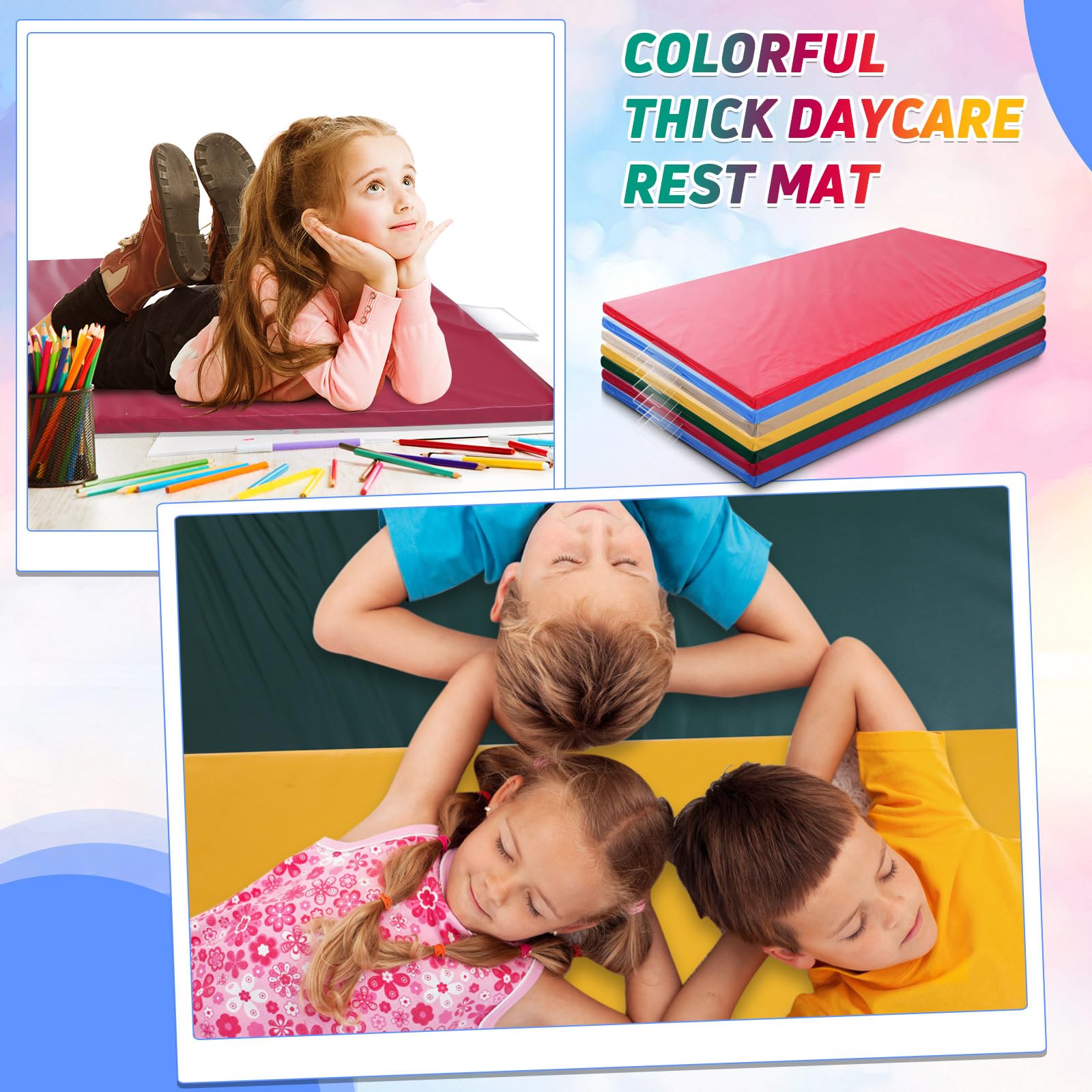 Geetery rest mats include name tag holder for easy ID.