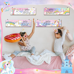 Geetery unicorn wall art with hanging hooks for easy, quick room upgrades.