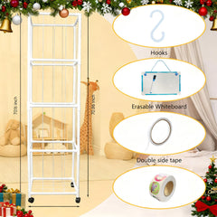 GEEWAY 71in storage with brake wheels helps you move the cage effortlessly.