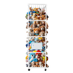 GEEWAY 71in stuffed toy storage front view for organized playroom clutter control.