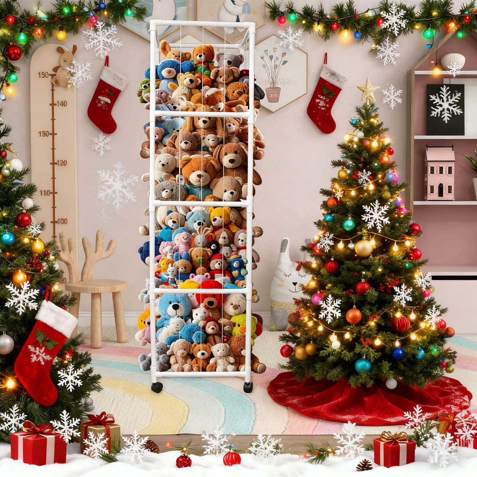 GEEWAY 71in filled with plush toys shows organized display and easy reach.