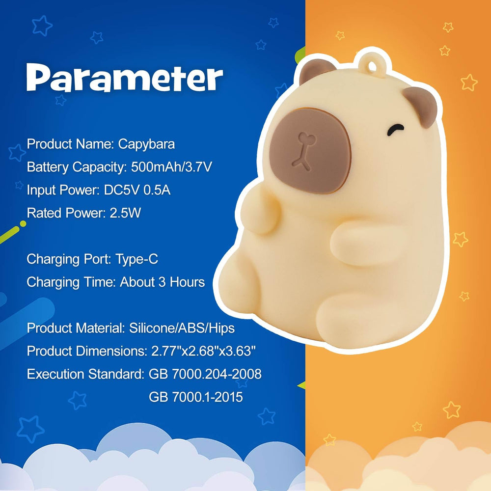 Gefaxi bedroom decor capybara night light brightens bedside spaces.