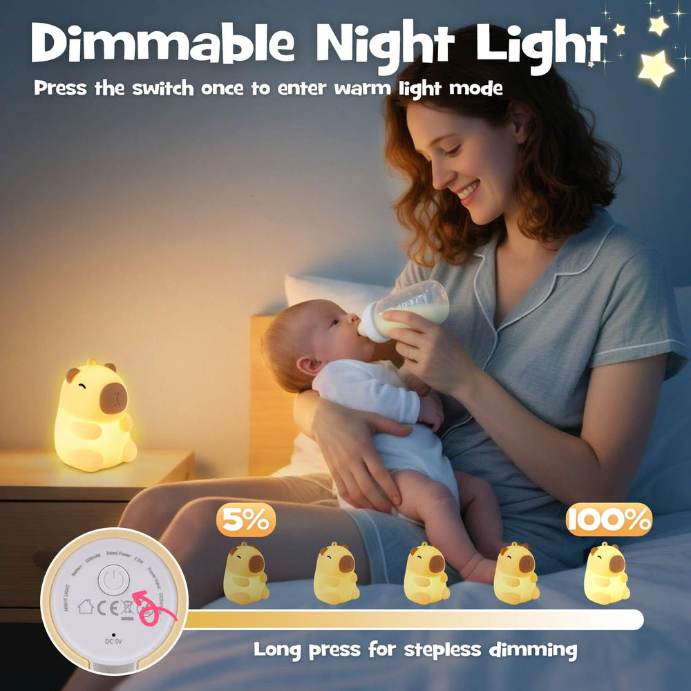 Gefaxi dimmable silicone night light with adjustable brightness.