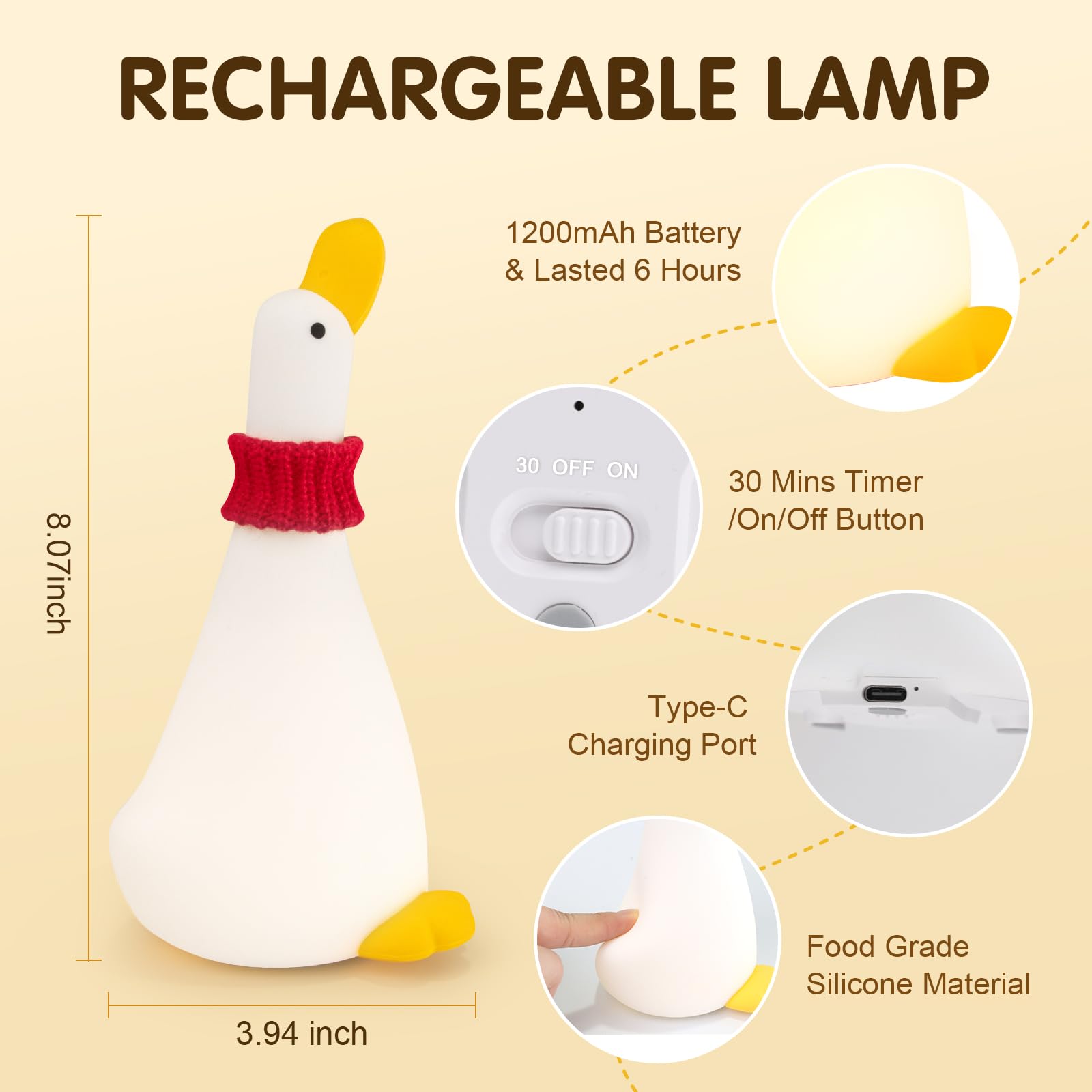 Gefaxi Duck Night Light gift-ready packaging for Christmas