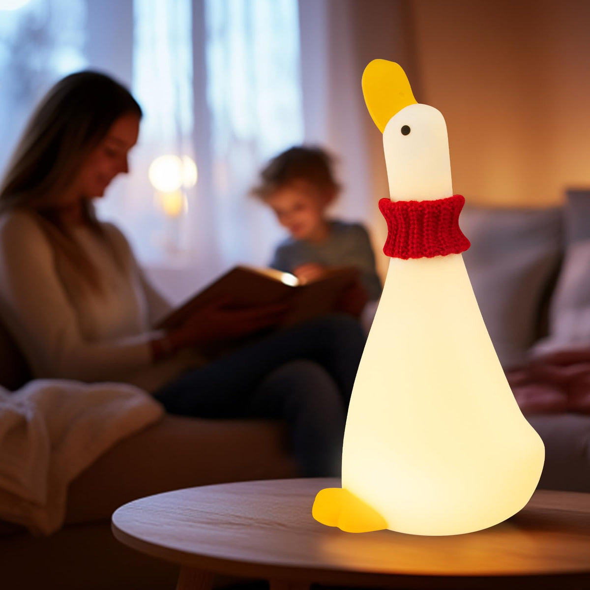 Gefaxi Duck Night Light silicone texture closeup for cozy bedside ambience