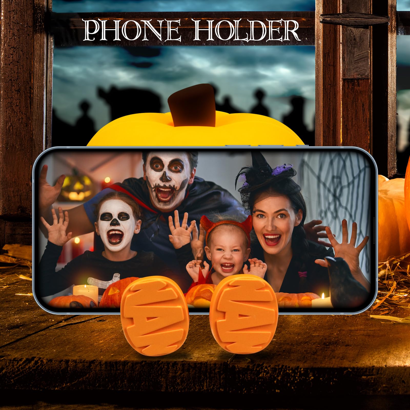 Gefaxi pumpkin night light kid-safe base—durable bedside lamp for kids' rooms.