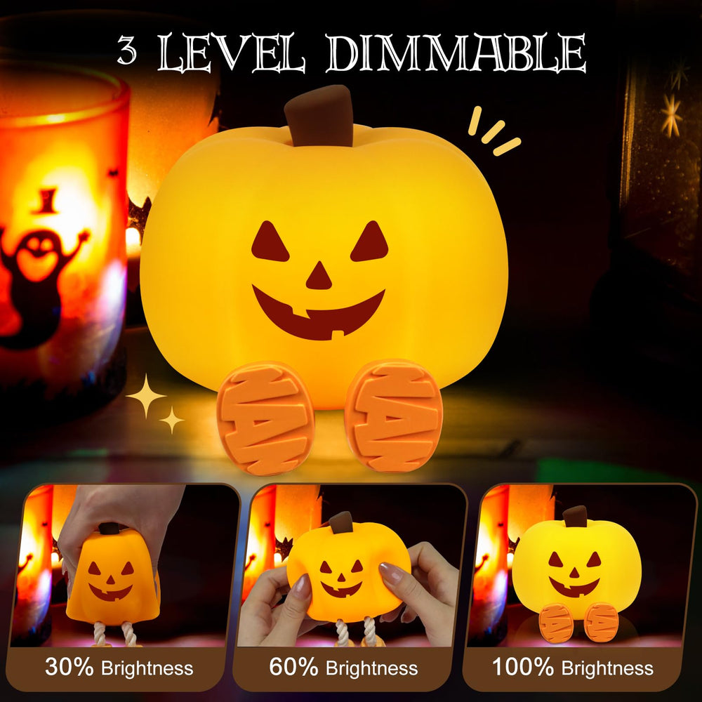 Gefaxi pumpkin night light rechargeable battery—up to 6 hours of wireless night-time ambience.