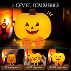 Gefaxi pumpkin night light rechargeable battery—up to 6 hours of wireless night-time ambience.