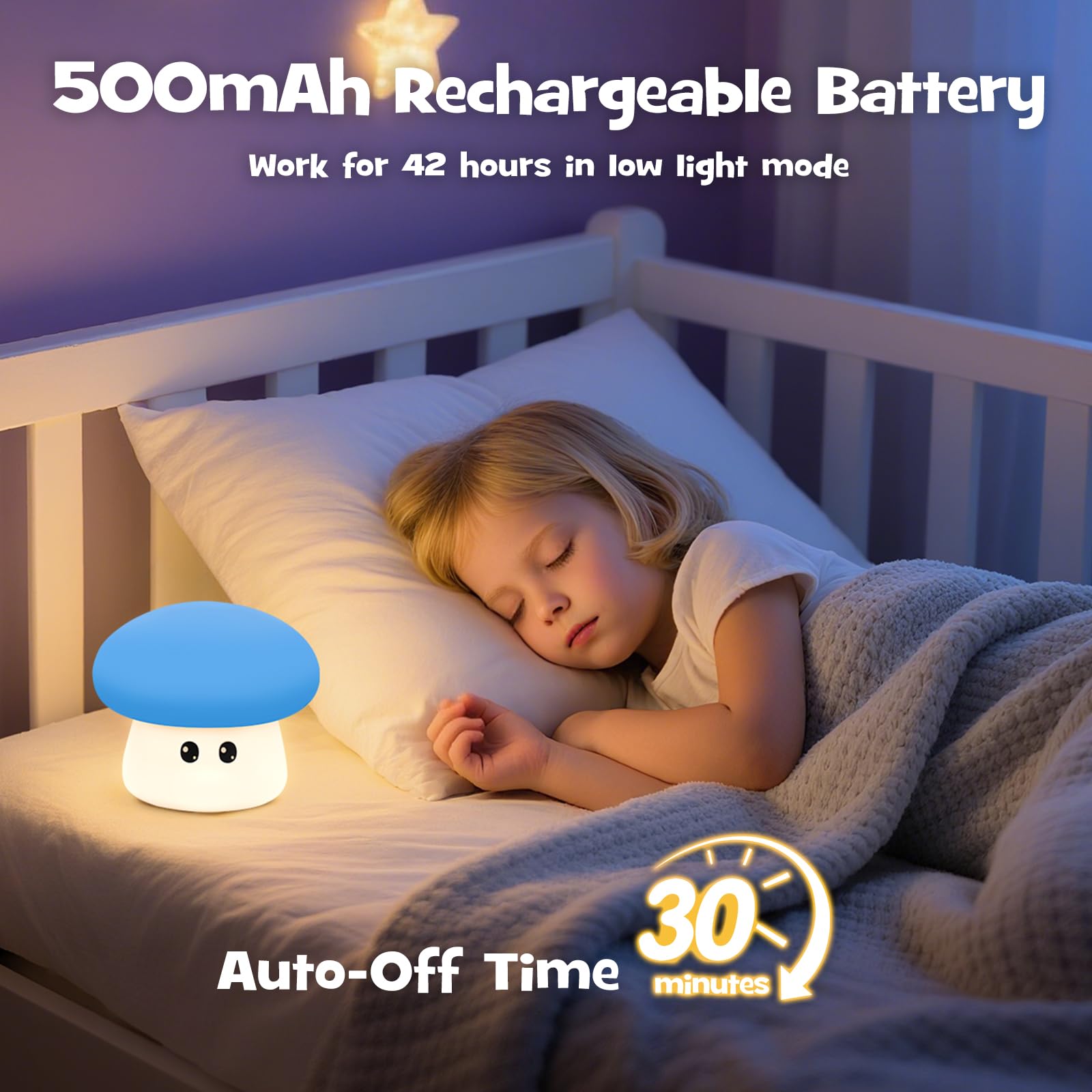 Gefaxi 500mAh rechargeable battery powering hours of glow
