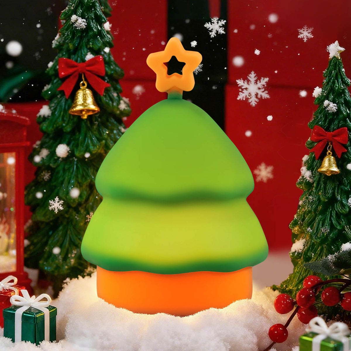 Gefaxi Squishy Christmas Tree Night Light in RGB mode adds vibrant color for cozy dorm decor