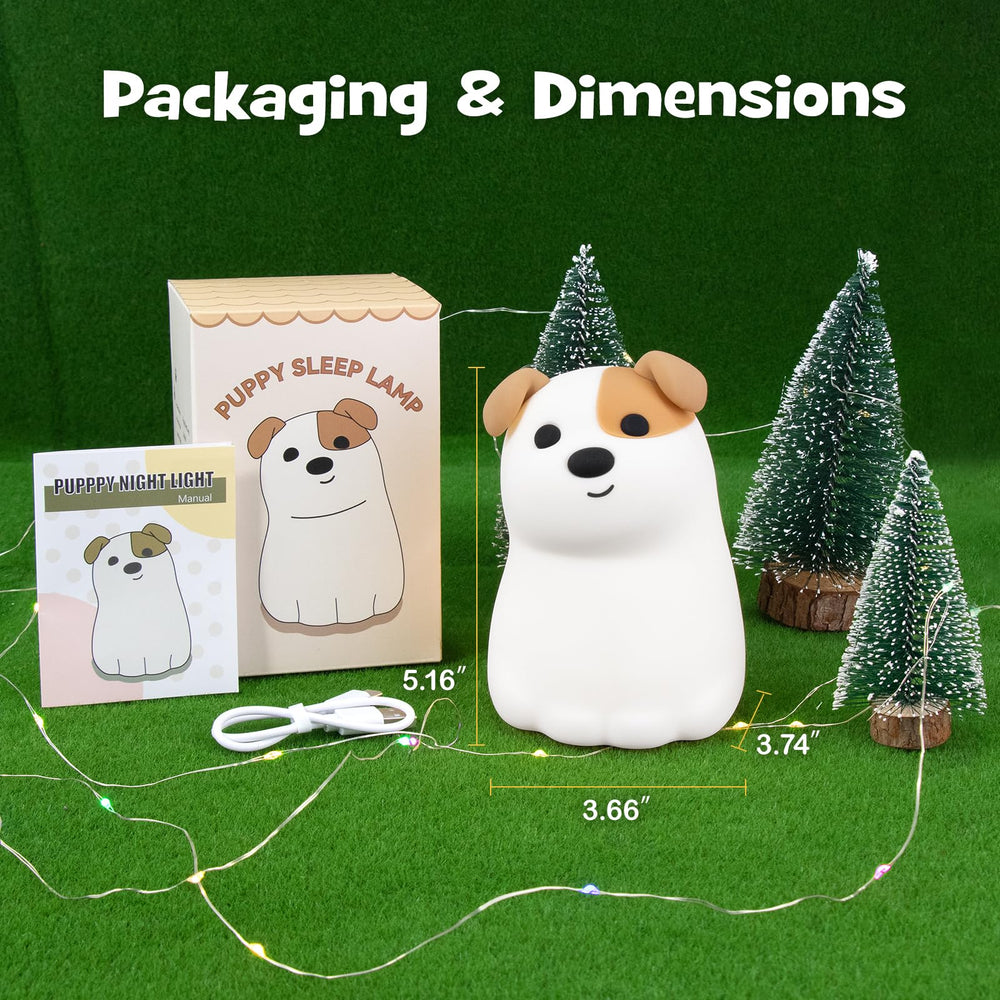 Gefaxi squishy puppy night light silicone surface easy to clean