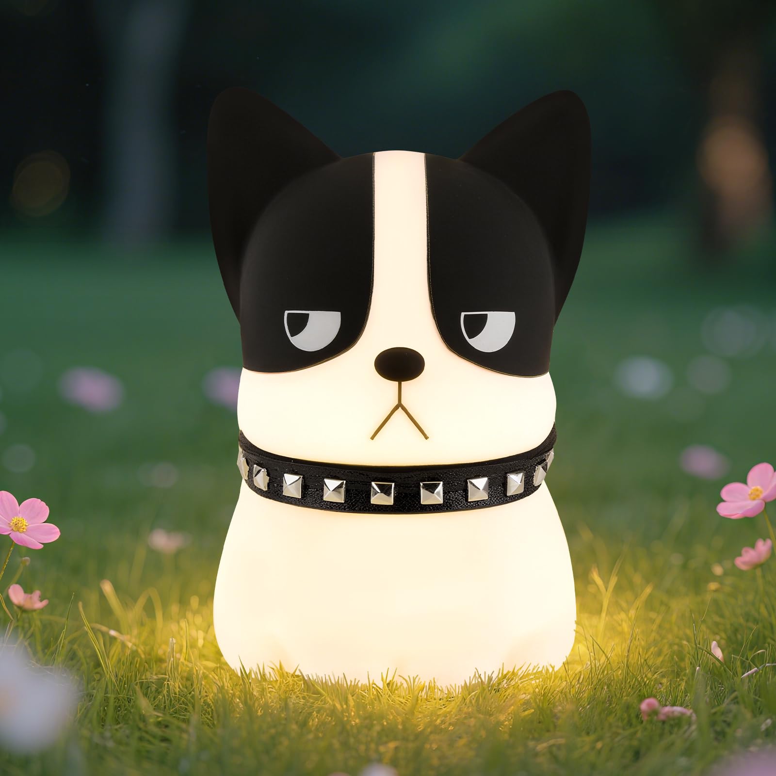Gefaxi squishy puppy nightlight front view glows softly for cozy bedtime ambience.
