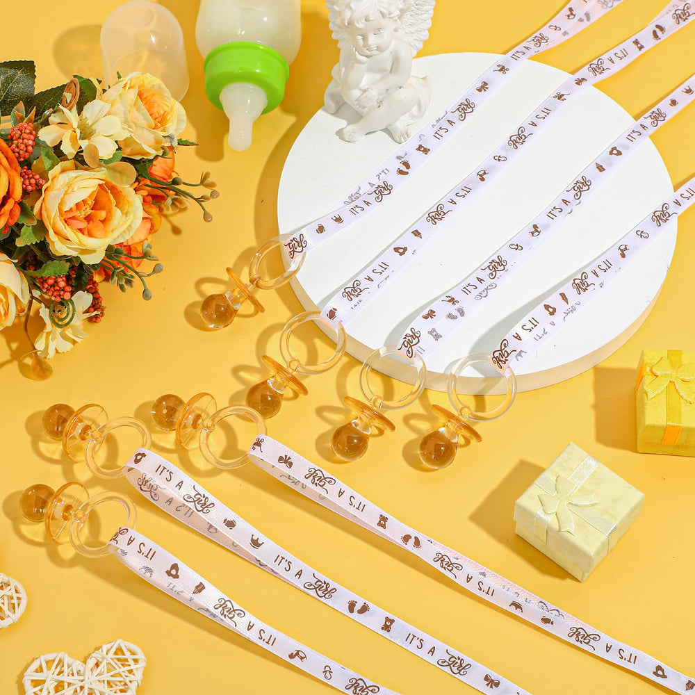 Geiserailie brown-white decor table scatter image for festive baby shower setup.