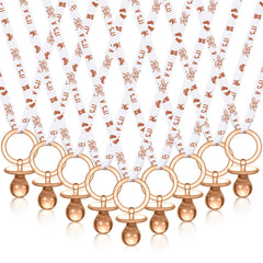 Geiserailie brown-white pacifier necklace pack close-up for decorative party favors.