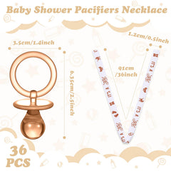 Geiserailie pacifier necklace ribbon detail showing 36-inch length for easy wear.