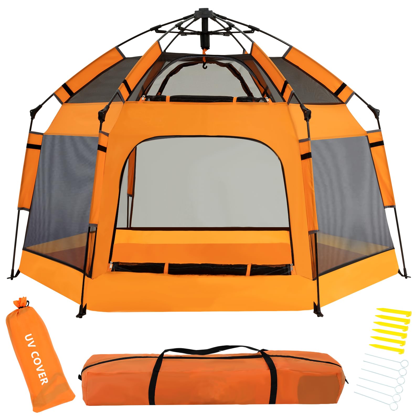 GEIYATOI baby pop-up playpen in assembled setup for quick, safe play