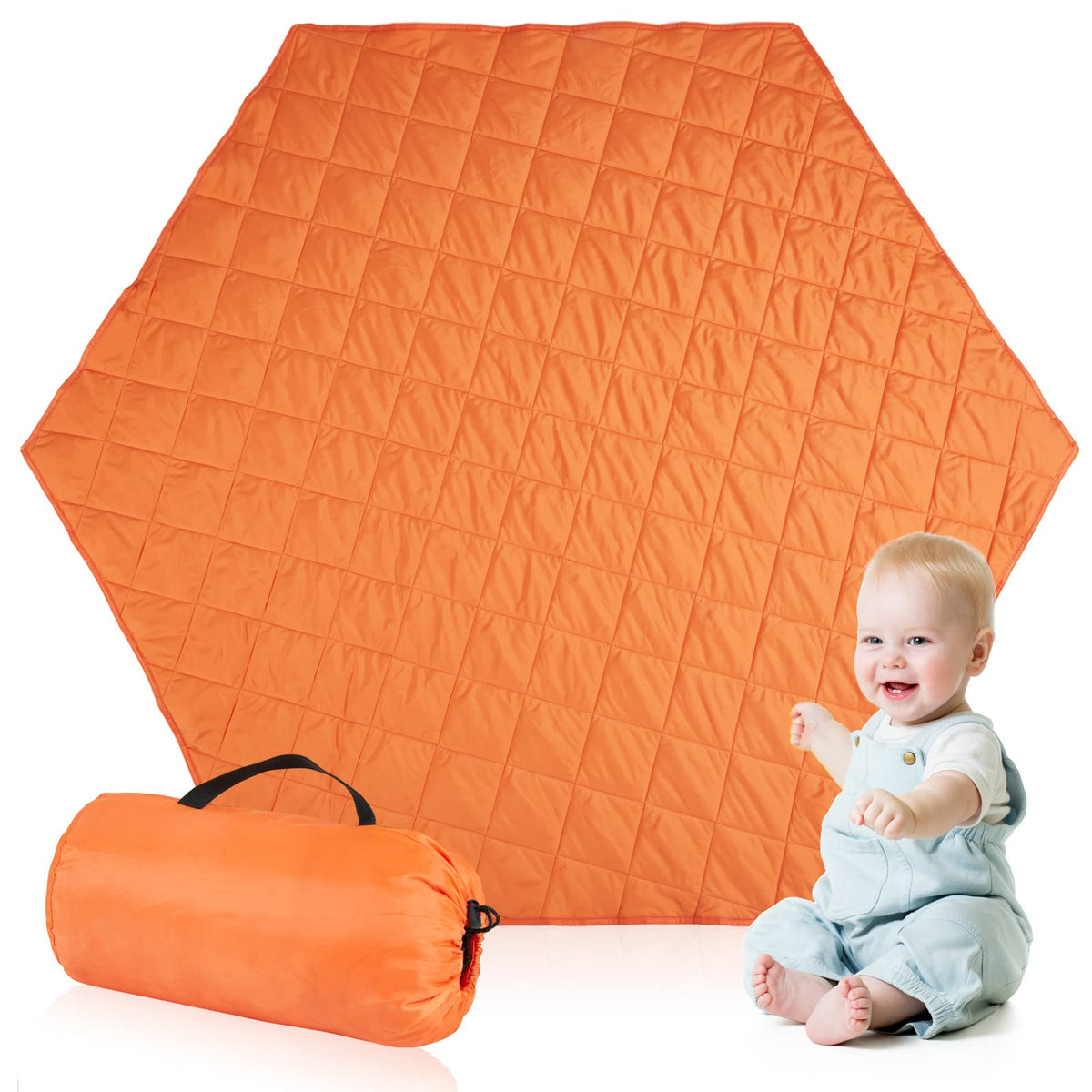 GEIYATOI hexagon play mat cover corner detail demonstrates snug fit for a secure play area.