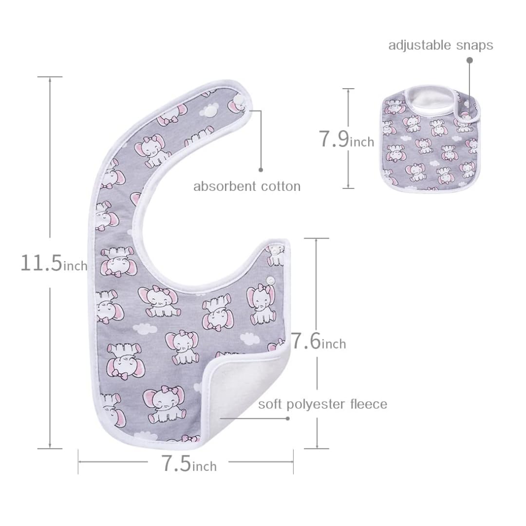 GELISITE 7-pack on table: easy-to-wipe bibs for teething and messes.