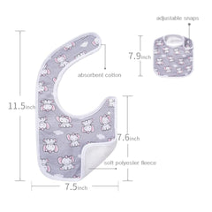 GELISITE 7-pack on table: easy-to-wipe bibs for teething and messes.