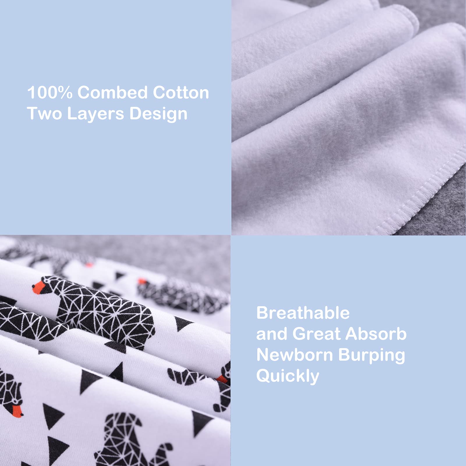 Gelisite burp cloth high absorbency keeps outfits dry during feeds