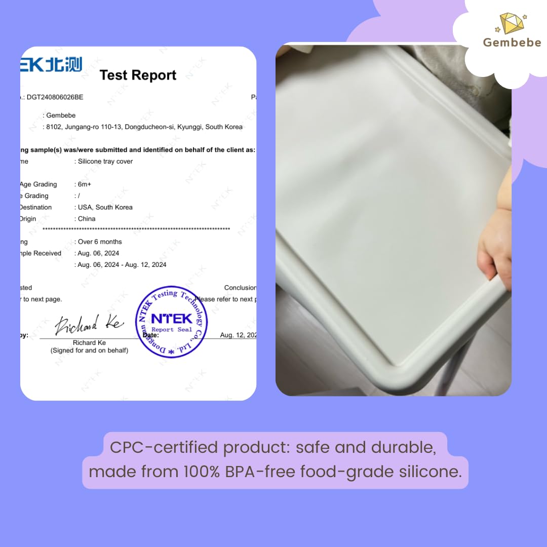 Gembebe placemat features stain- and odor-resistant silicone for everyday use.