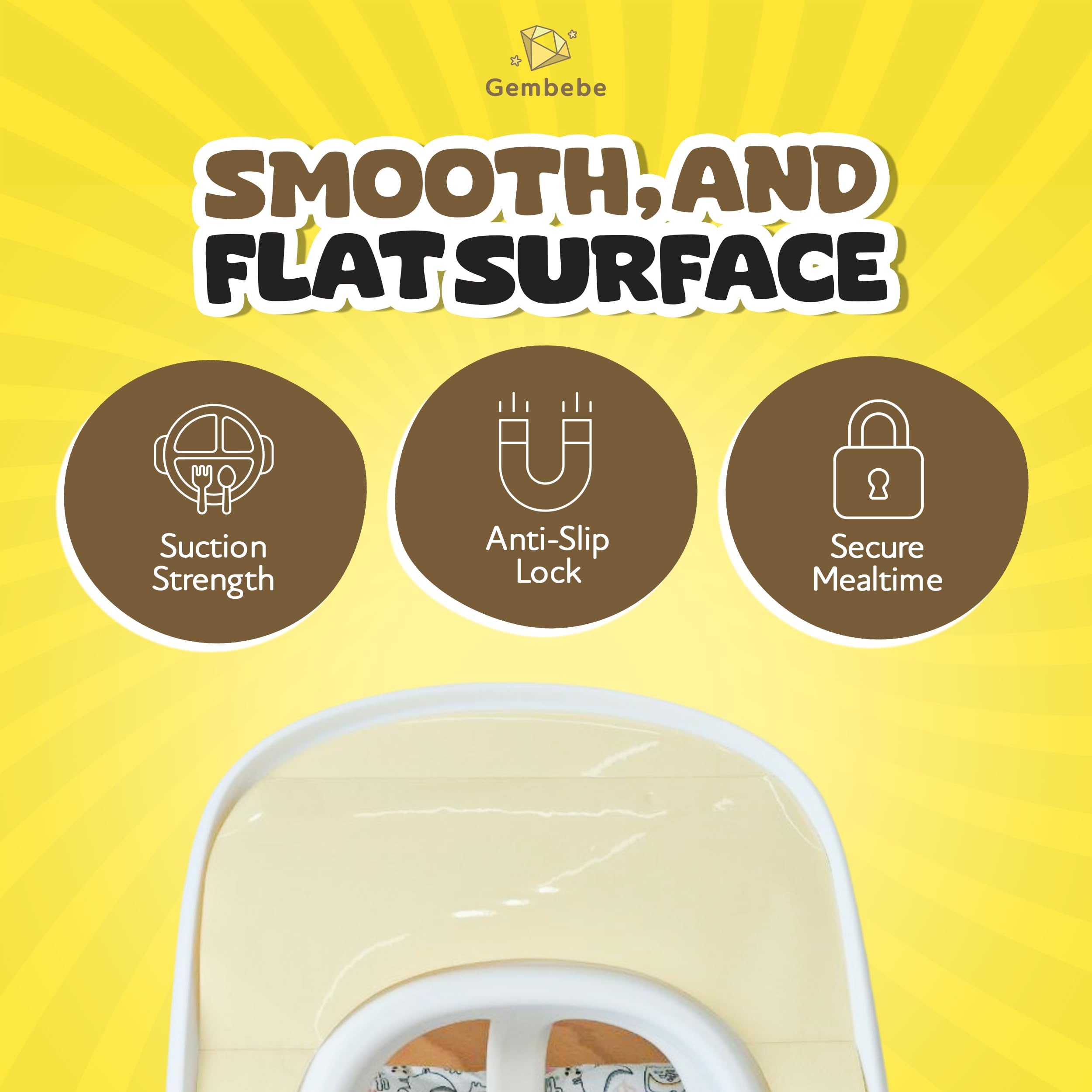 Gembebe suction-sticker easy-install setup on Stokke Tripp Trapp Tray.