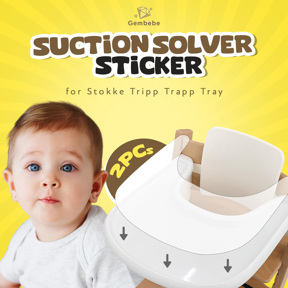 Gembebe suction-sticker full-tray shape enhances suction across the entire Tripp Trapp tray.