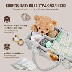 GEMII diaper caddy gray in nursery use helps keep essentials within reach.