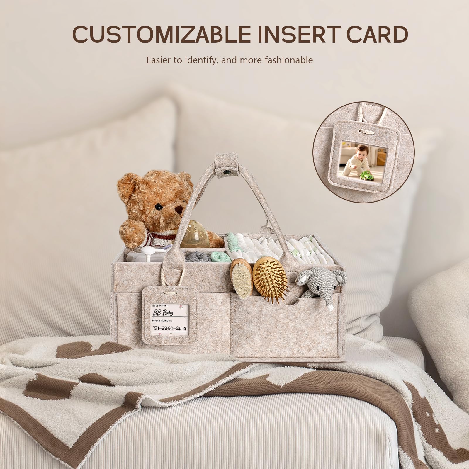 GEMII Diaper Caddy nursery storage doubles as a storage basket