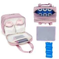 GEMIU breastmilk cooler bag with 6 bottles keeps milk organized for daycare.